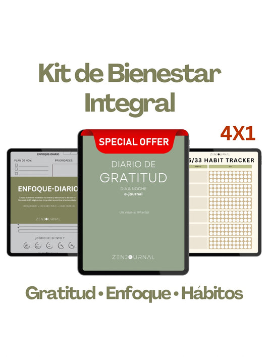 Pack de Transformación Personal 4x1: Gratitud, Enfoque y Hábitos